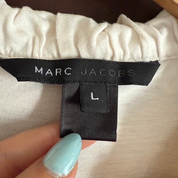 Y2K Vintage MARC JACOBS | Preppy Cream Puff Sleeve Polo Shirt | Large - Picture 7 of 8